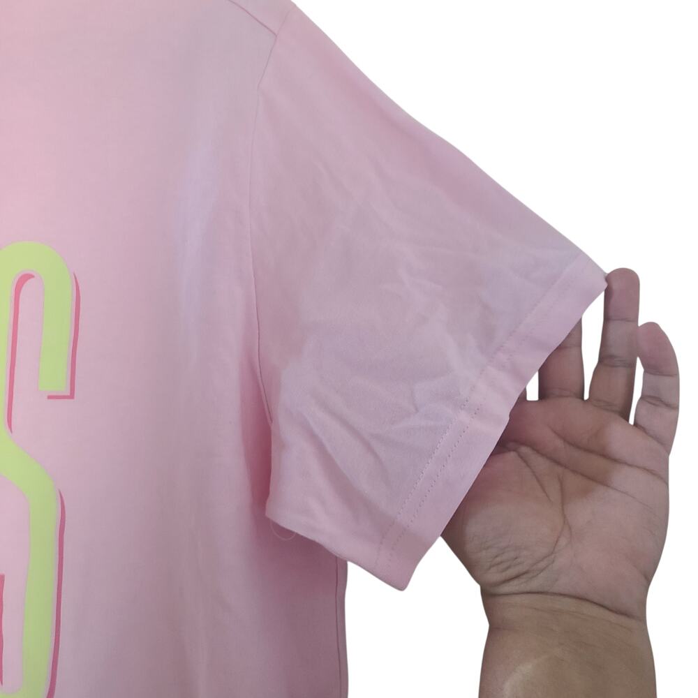 Adidas Pink Graphic Logo T Shirt Womens XL Cotton Short Sleeve Tee - Picture 6 of 9